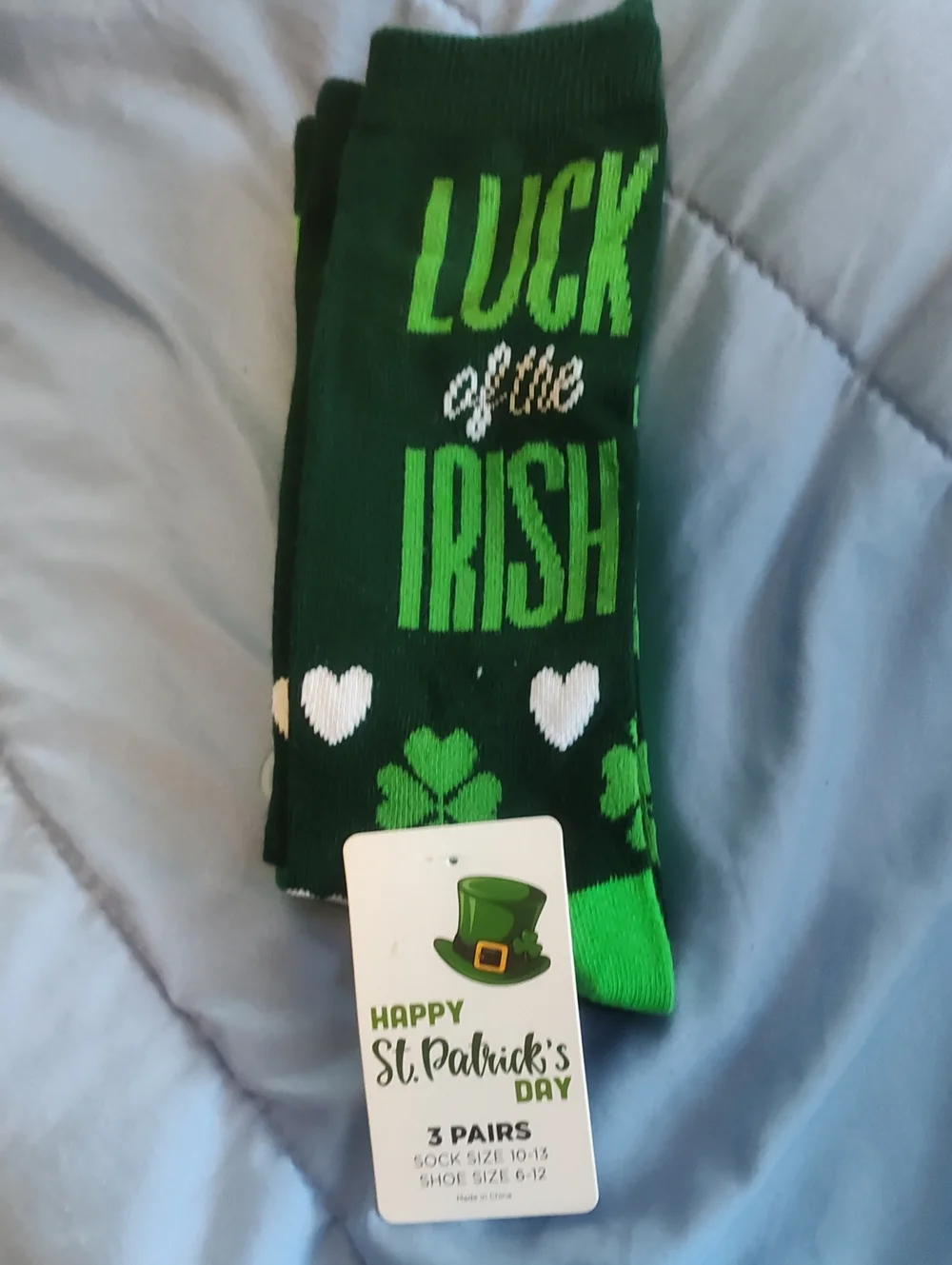 Men's St. Patrick's Day Green 'Luck of the Irish' Dress Socks - Pack of 3